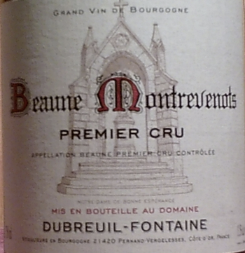 Domaine Dubreuil-Fontaine Beaune Montrevenots 1er Cru 2015